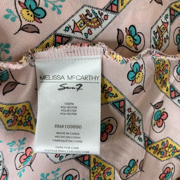 Melissa McCarthy Seven7 Pink Printed kimono Duster Large Floral - Picture 8 of 10